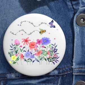 Floral Subtle Anti Trump Pin Buttons in 3 Sizes, Political Feminist,Democrat Protest Badge,Subtle Activism, Anti-Fascist Accessory, No Kings