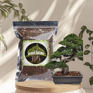 Bonsai Soil Mix 1QT, Promotes Root Health & Moisture Balance, Ready to Use Fast Draining Potting Blend for Bonsai Trees