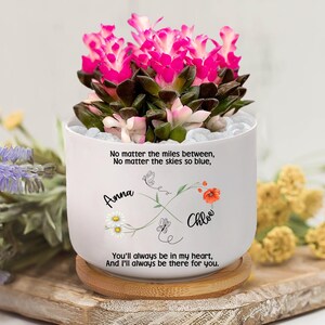 Personalized Birth Flower Plant Pot, Custom Grandma&#39;s Garden Plant Pot, Outdoor Flower Pot, Mother&#39;s Day Gifts,Custom Birth Flower Plant Pot