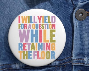 I Will Yield For A Question While Retaining The Floor Cory Booker Anti Trump Pin Buttons in 3 Sizes, Making Good Trouble Senate Speech, FDT