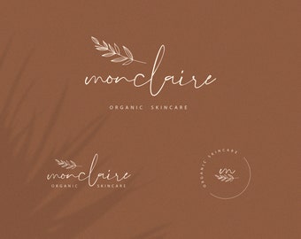 Modern Floral Handwritten Logo, Premade Script Logo Design, Premium Fashion Branding Kit, Feminine Cosmetic Logo, Small Business Photography