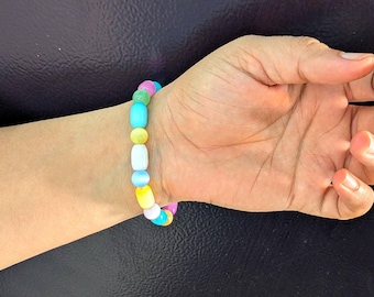 Pulsera de cristal de selenita / Equilibrio de chakras, limpieza y protección energética, joyería con piedras preciosas curativas