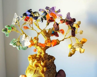 Crystal Gemstone Tree of Life: Chakra Healing, Feng Shui Decor