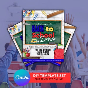 Back to School Supply Drive Flyer | Back to School Supply Drive | School Fundraiser Template | Back to School Editable Template