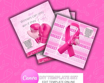 Editable Flyer Template | Breast Cancer Awareness Flyer | Breast Cancer Fundraiser | Breast Cancer Sale | Pinktober Flyer