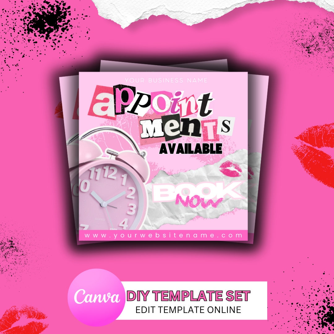 Mean Girls Inspired Flyer, DIY Flyer Template Design, Booking Flyer, Book Now Flyer, Appointment Flyer, Premade Hair, Lash and Nails Flyer