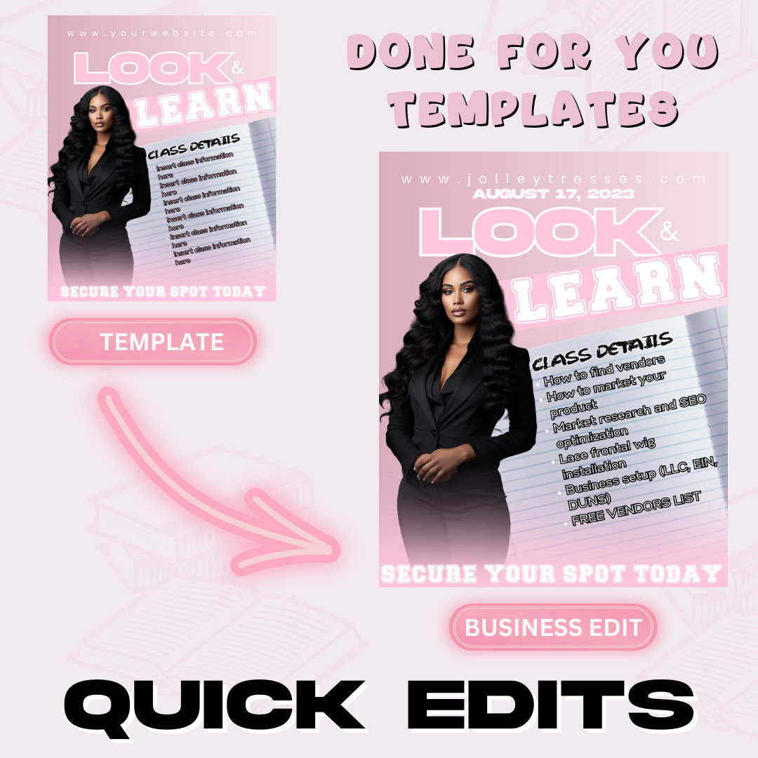 Example Master Class Flyer Masterclass DIY Template | Look and Learn Class Flyer | Business ...