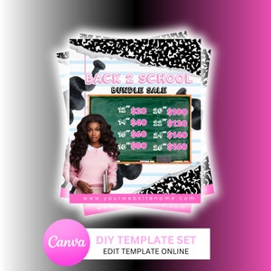 Back to School Hair Flyer | Back to School Bundle Sale | DIY Hair Flyer | Custom DIY Canva Template | Back to School Hair Special