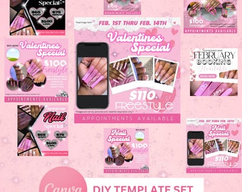 Folheto de tecnologia de unhas DIY, folheto de técnico de unhas, folheto de spa, folheto de unhas, folheto pré-fabricado, folheto de mídia social, postagem no Instagram, conjunto de pacote de folheto
