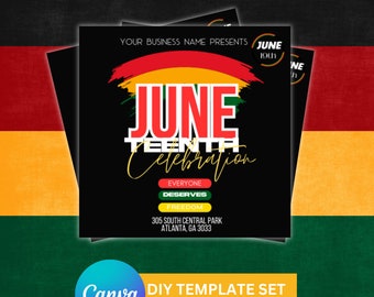 JUNETEENTH Celebration | JUNETEENTH | June 19th  Digital Editable Flyer | Festival | DIY Black American History Freedom Day Digital Flyer