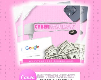 Cyber Monday Sale Flyer | Cyber Monday Sale Flyer | Black Friday Sale Flyer | Editable Flyer Template, DIY Sale Flyer Template
