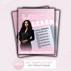 Masterclass DIY Template | Look and Learn Class Flyer | Business Masterclass Template | Canva Business Template | Editable Business Flyer