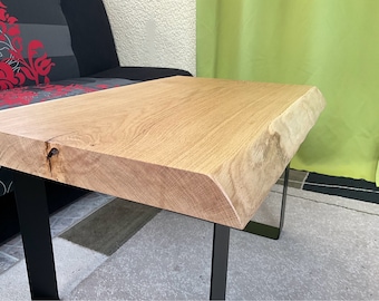 Side table, coffee table made of oak with forest edge, 46 x 74 cm !Free shipping!