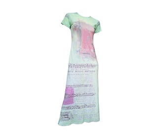 Cop Copine 'Mums' Vintage Pin-Up Graphic Mesh Maxi Dress in Size 2/M