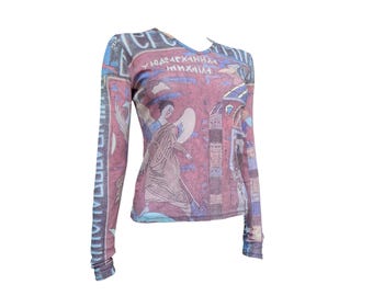 Cop Copine 90s &#39;Bordas&#39; Y2K Mesh Top in Size 38 FR/S-M