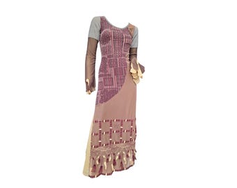 Save The Queen Vintage Ethereal Nomadic Mesh Tassel Gown in Size M-L