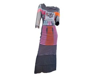 Save The Queen lange futuristische mesh-jurk in maat S