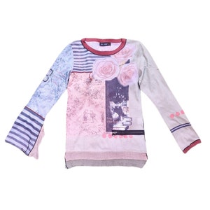 Cop Copine Graphic Mesh Top in Size 2/M