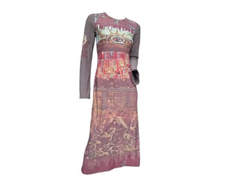 Robe Asymétrique Save The Queen Y2K Boho Mesh - Taille M-L - Style Dos Nu Volants Années 90
