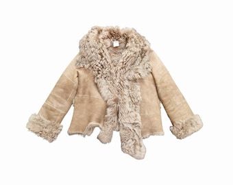 Plein Sud Sheepskin and Lamb Fur Vintage Vest in Size 38 FR/M