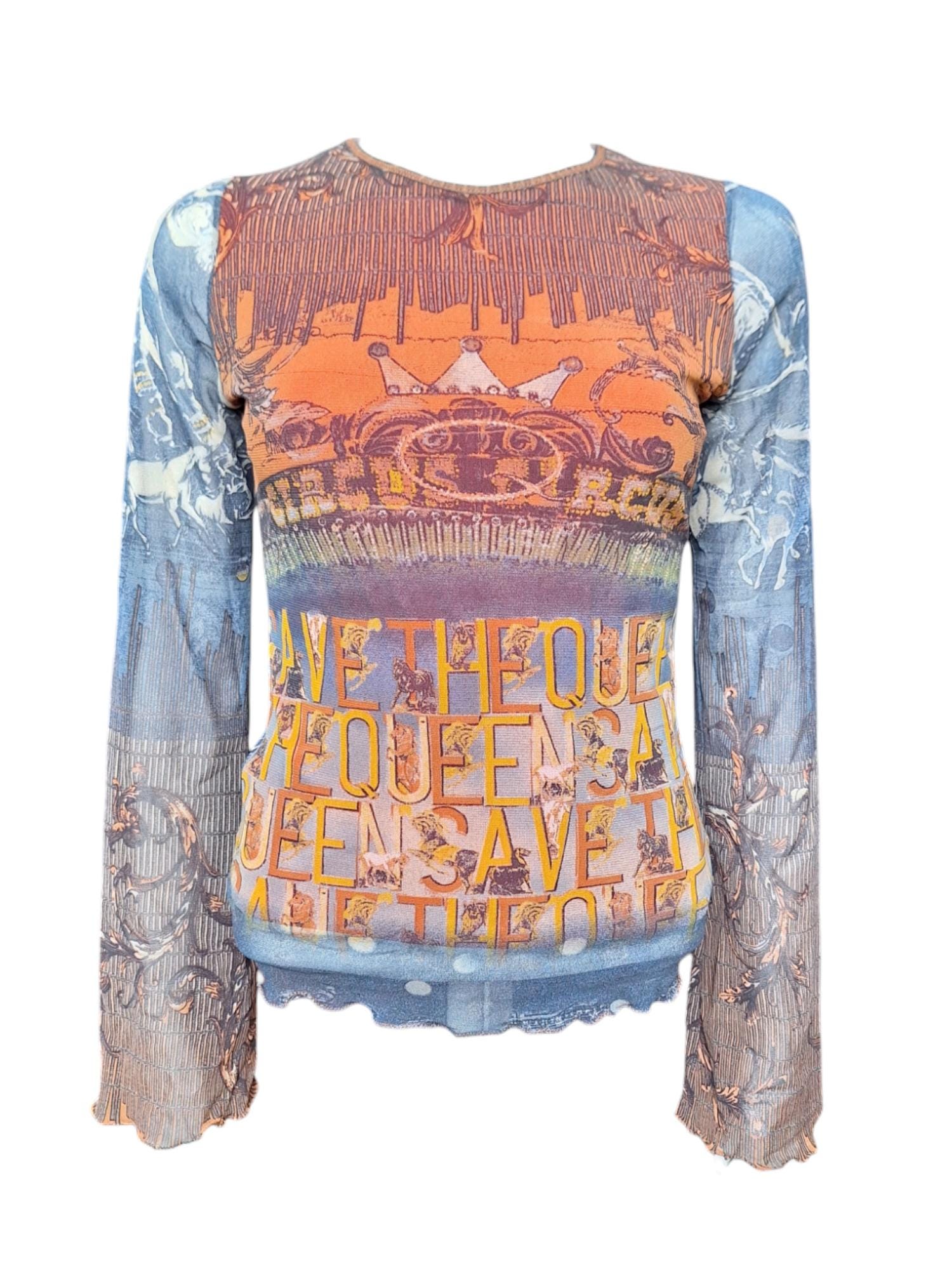 トップス SAVE THE QUEEN/Power Net Ribbon Top Save the Queen Y2K Vintage 'circus' Mesh Top in Size M - Etsy