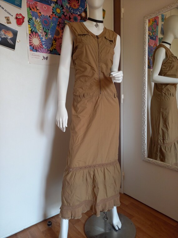 knee length dresses for ladies The Blues Denim Cargo Zipper Pocket Dress Medium Denim / Small main image 0