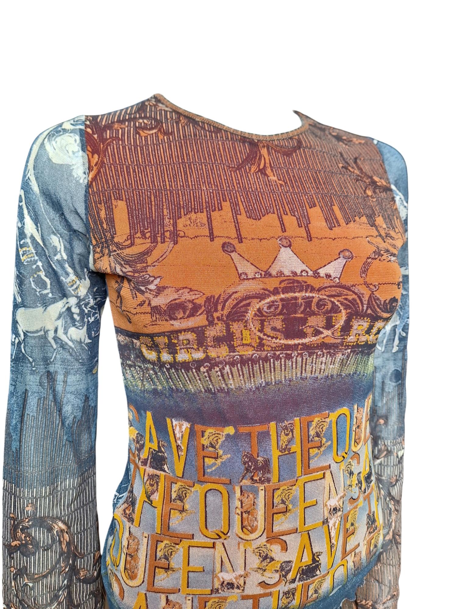 Save the Queen Y2K Vintage 'circus' Mesh Top in Size M - Etsy