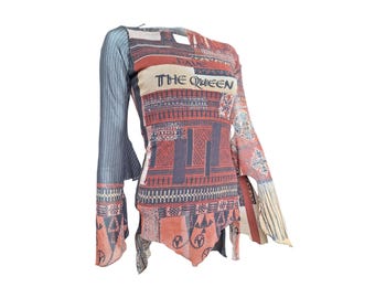Save The Queen Vintage Boho Mesh Top in Size S-M
