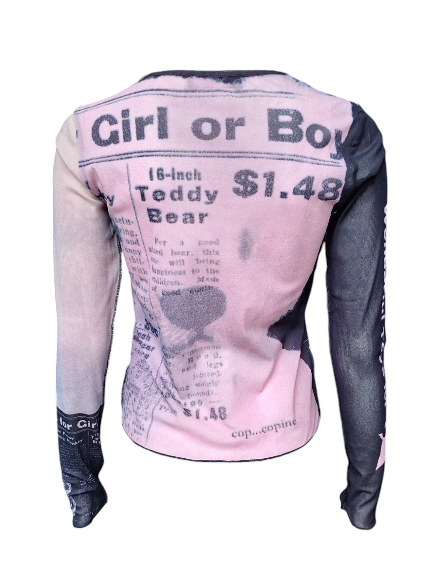 Cop Copine 'teddy' Y2K Mesh Top in Size 3/M-L - Etsy