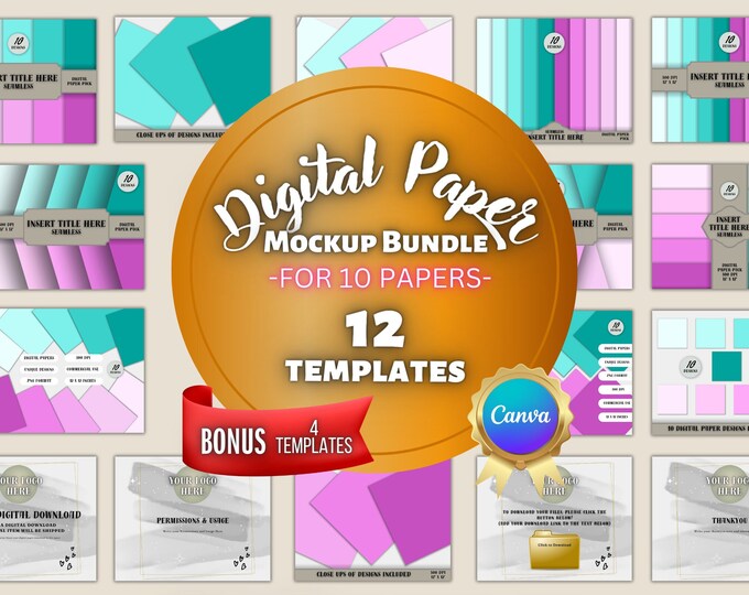 Best Digital Paper Mockup Templates for 10 Papers. Canva Templates for