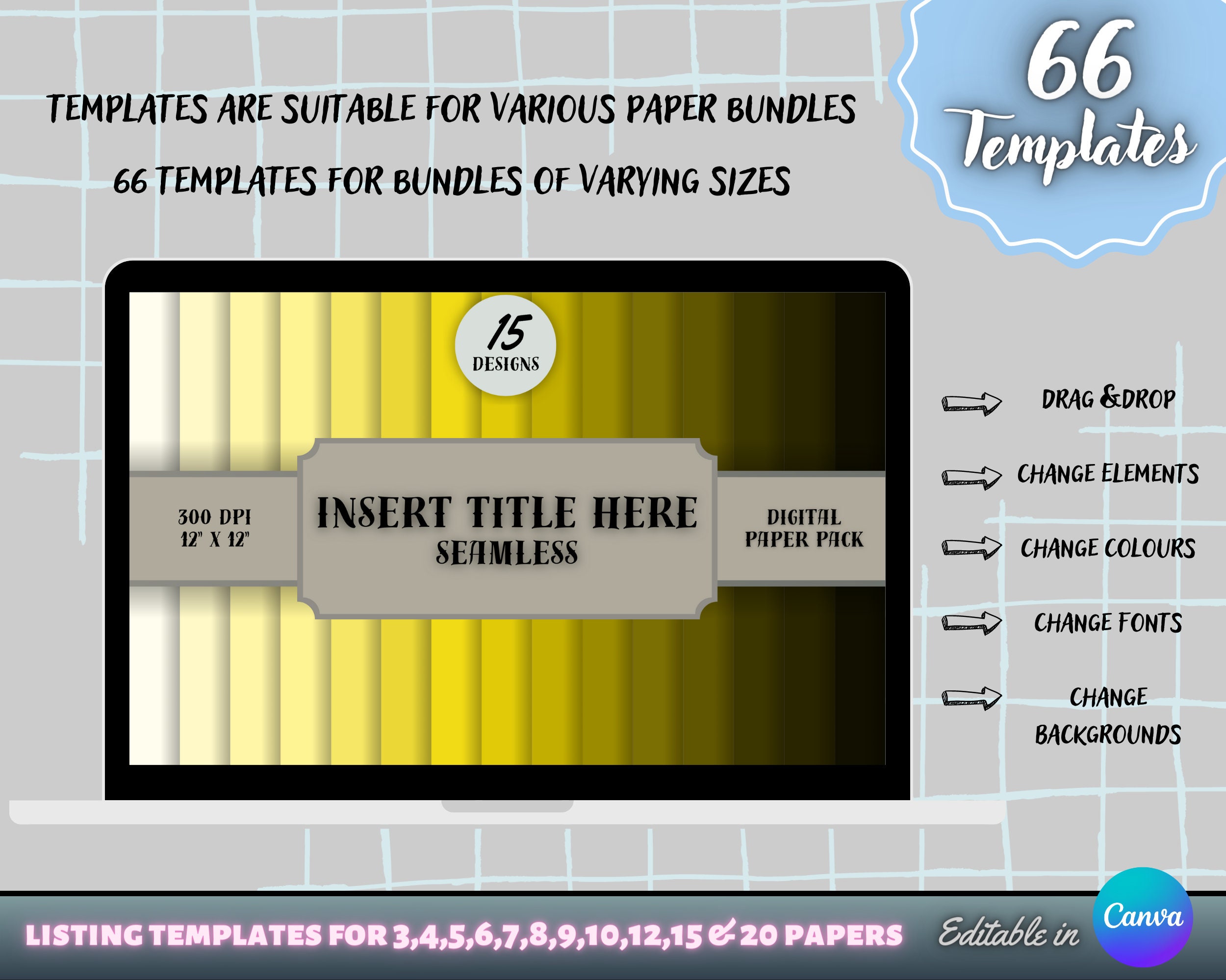 Editable Backing Paper MEGA Best Digital Paper Mockup Templates for Papers in a Variety of ...
