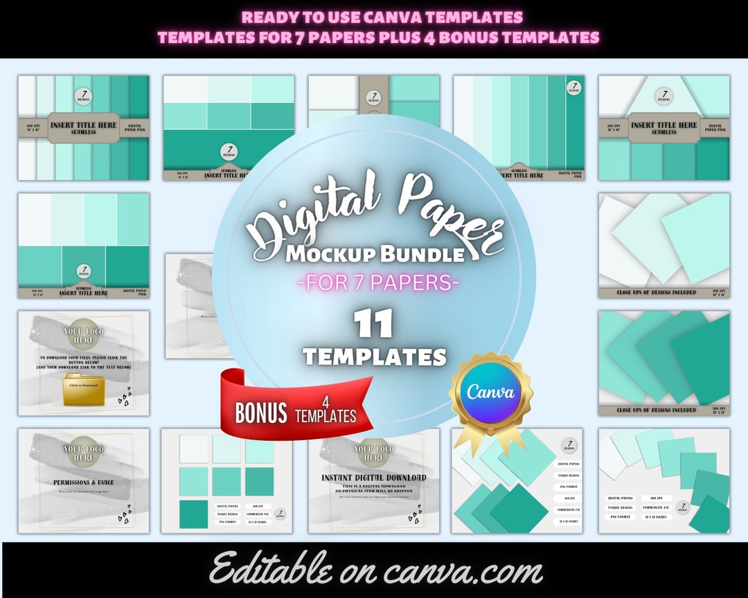 Best Digital Paper Mockup Templates for 7 Papers. Canva Templates for
