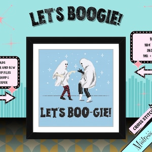 Dancing Ghosts Cross Stitch Pattern: Retro Halloween (PDF Pattern)