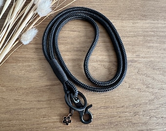 Schlüsselband aus Tau in schwarz | Ausweisband | Schlüsselanhänger mit Karabiner und Schlüsselring | Lanyard