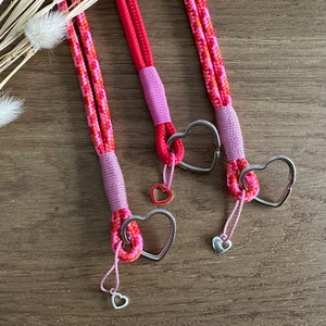 Lanyard * Valentine * made of dew in pink - red - orange | Lanyard | ID band | Pipe band