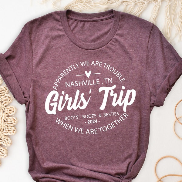 Girls Trip Nashville Shirt, Personalized Girls Trip T-Shirt, Country Music Tees, Bachelorette Party Tops, Girls Trip Matching Tee Shirt,Gift