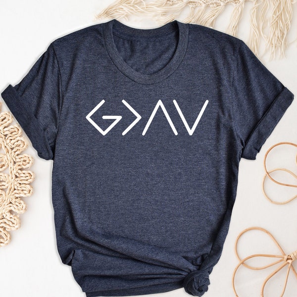 God is Greater than The Highs and Lows T-Shirt, Religious Shirt,Christian Tees,God Tshirt,Church Gifts,Christmas Gift,Faith Tops,Bible Jesus