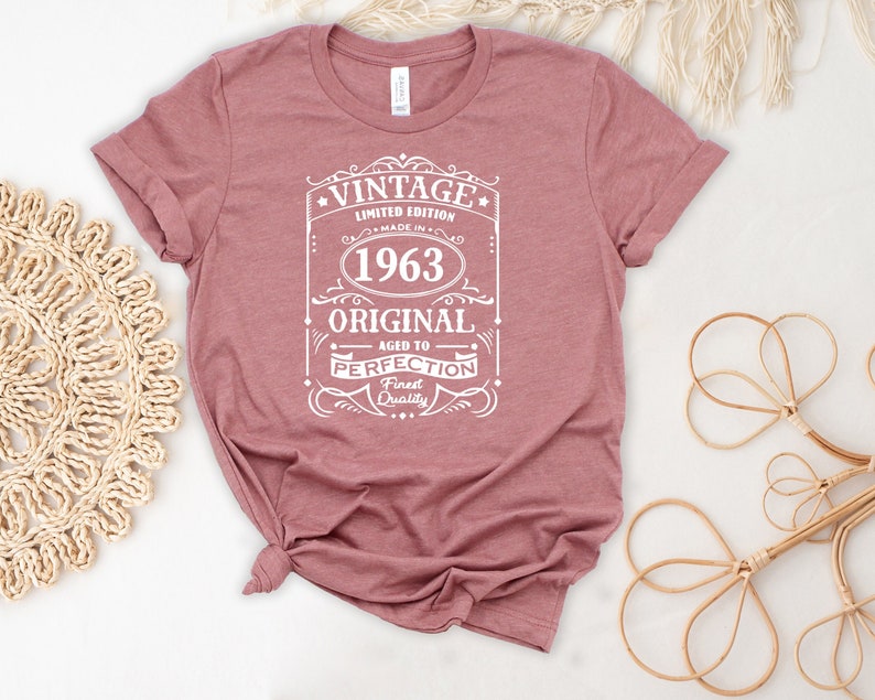 60th Birthday Shirt Gift for Women Vintage 1963 T-shirt - Etsy
