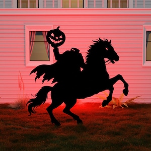 Headless Horseman Halloween Template Printable || 6.5ft Trace And Cut Halloween Silhouette || Outdoor Halloween Stencils Yard Art