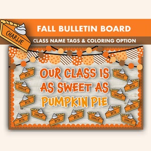 Kürbiskuchen Bulletin Board Kit || Pinnwände Herbst Digital | Herbst Bulletin Printable || Herbst Klassenzimmer Dekor || November