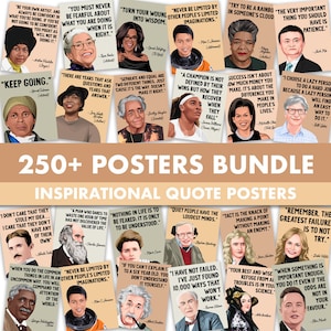 Giant Classroom Poster Bundle Printable Posters || Inspiration People Quote Posters Classroom Boho || Black History Inspirational Quotes