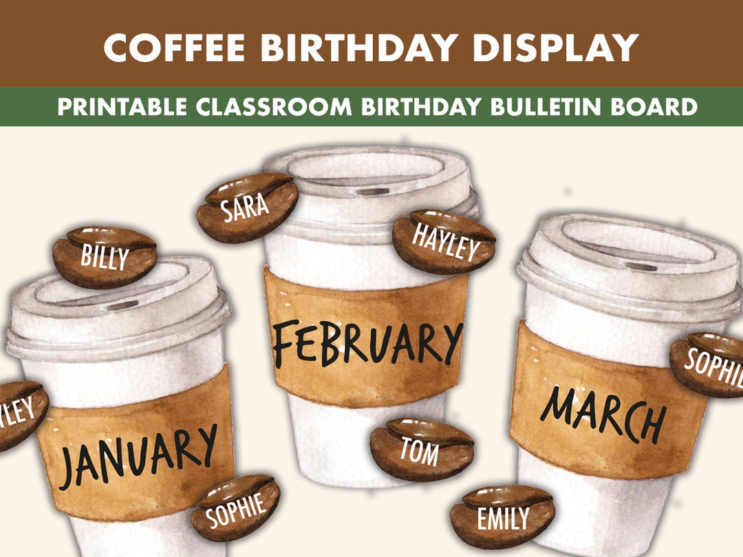 Coffee Birthday Bulletin Board Kit Coffee Birthday Display Bulletin ...