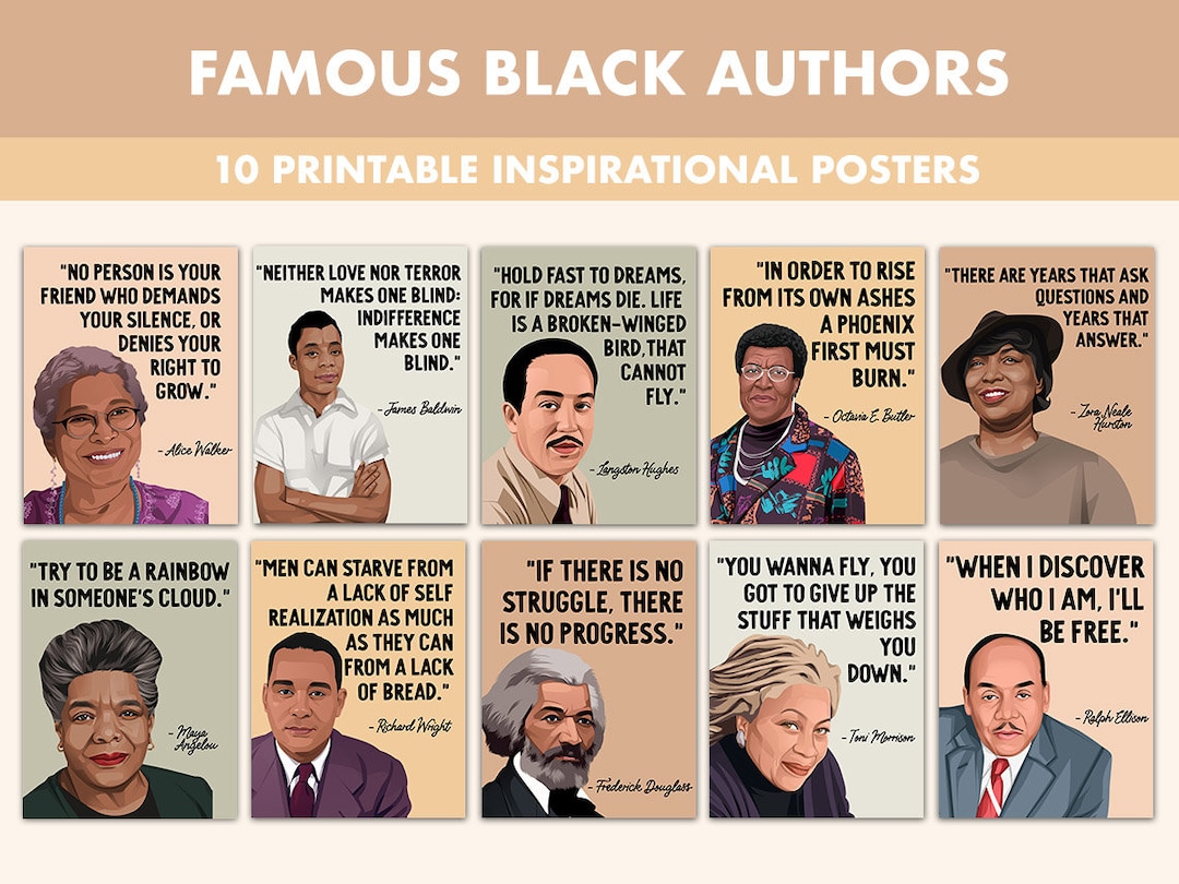 Famous Black Authors Printable Posters 10 Inspiration Black Author