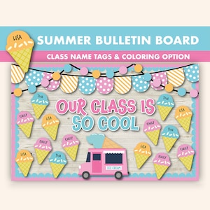 Ice Cream Bulletin Board Kit || Summer Bulletin Boards Digital || May Bulletin Board Printable || Summer Classroom Decor || Cool Class