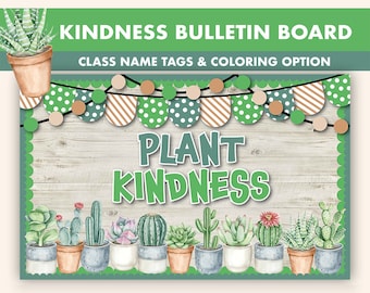 Plant Kindness Bulletin Board Kit || Plants Bulletin Boards Digital || Summer Bulletin Board Printable || Plant Kindness Classroom Decor