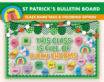 Lucky Charms Bulletin Board Kit || St Patricks Day Bulletin Boards Digital | St Patricks Bulletin Printable || St Patricks Classroom Decor