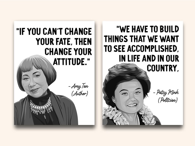 Asian American Leaders Printable Prints || 10 Inspiration Quote Posters ...