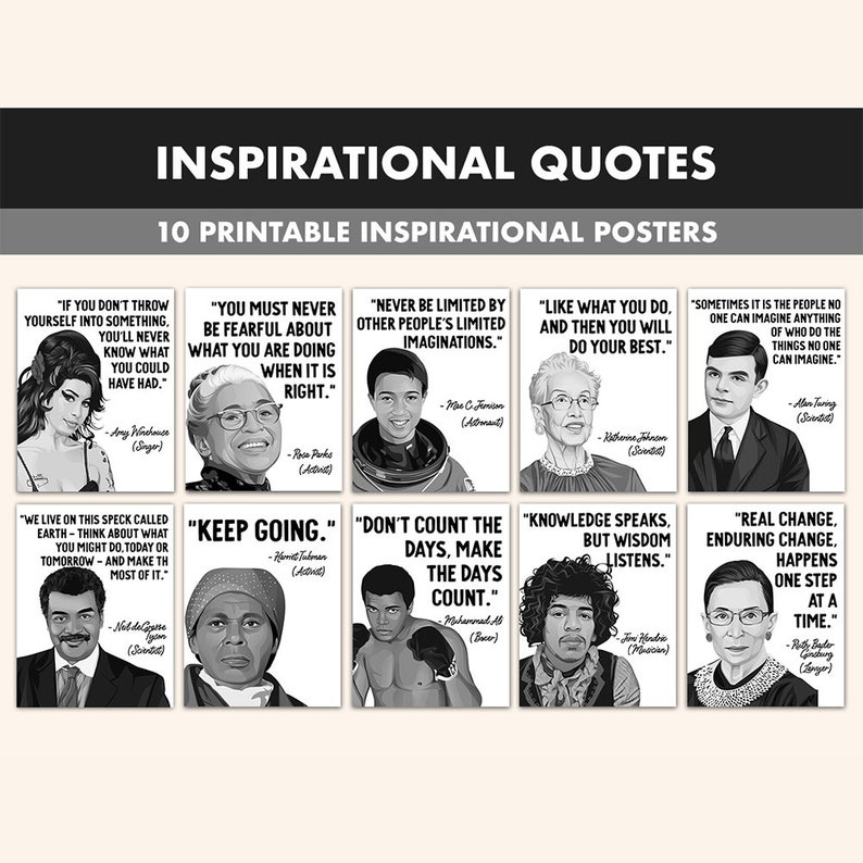 Inspirational Quotes Printable Posters || 10 Inspiration Quote Posters ...