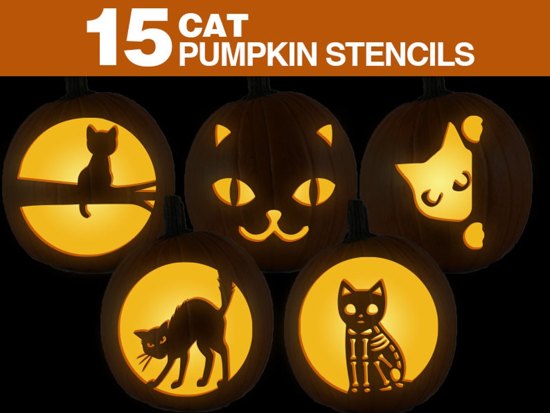 Cat Pumpkin Stencils Printable Cat Pumpkin Carving Stancils