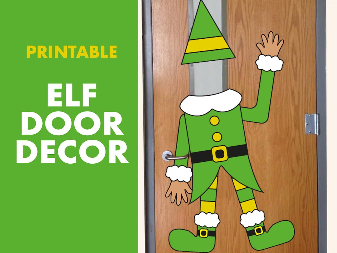 elf-door-decor-kit-christmas-bulletin-boards-kit-christmas-bulletin-printable-christmas-classroom-decor-december-etsy